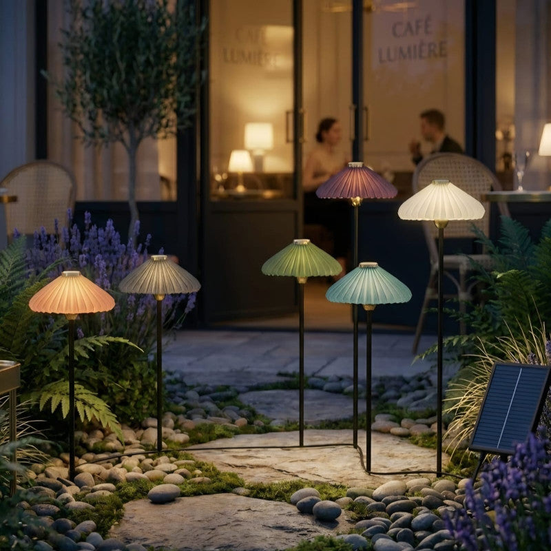 BUNDLE OF 6 SOLAR UMBRELLA GARDEN LIGHTS