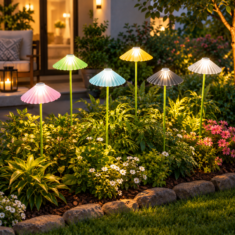 BUNDLE OF 6 SOLAR UMBRELLA GARDEN LIGHTS