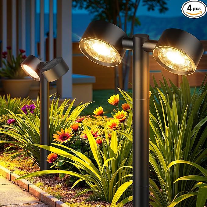 5W SOLAR TWIN HEAD ADJUSTABLE BOLLARD LIGHT