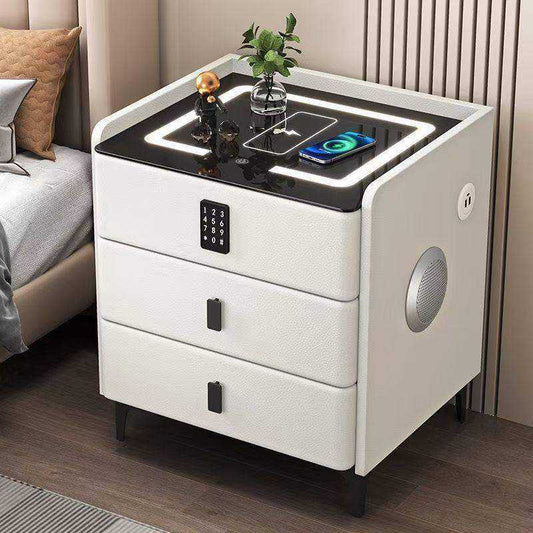 MULTIFUNCTION SIDE TABLE WITH WIRELESS CHARGING /SPEAKER AND FINGERPRINT LOCK