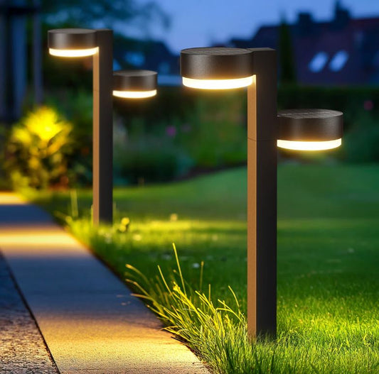 5W SOLAR TWIN HEAD BOLLARD LIGHT
