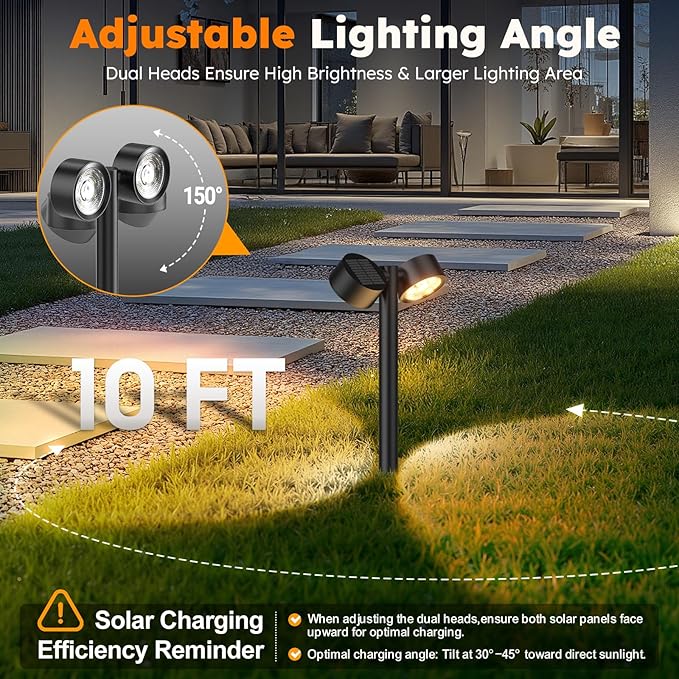 5W SOLAR TWIN HEAD ADJUSTABLE BOLLARD LIGHT
