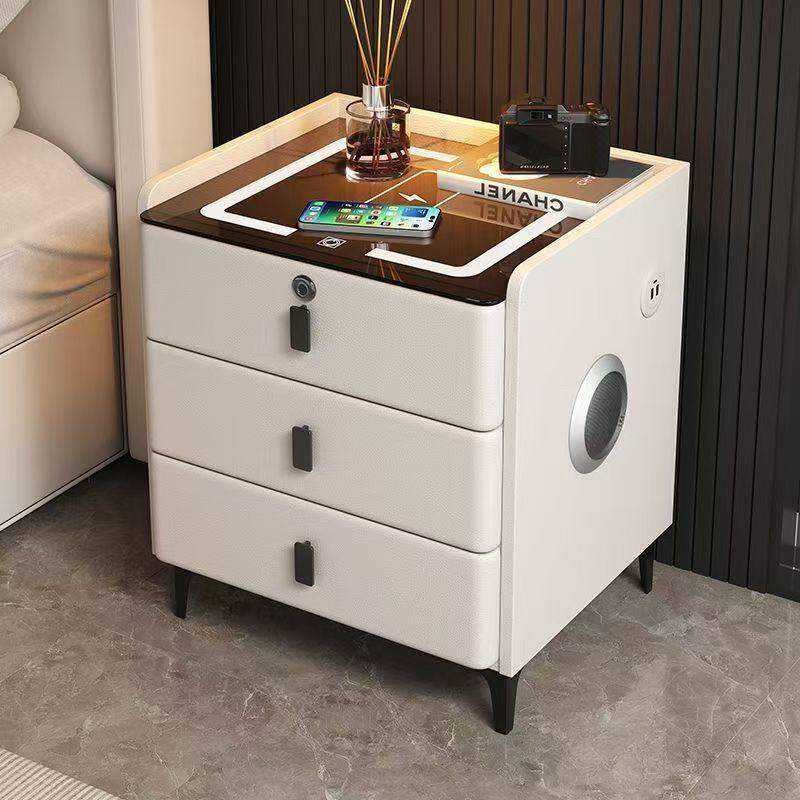 MULTIFUNCTION SIDE TABLE WITH WIRELESS CHARGING /SPEAKER AND FINGERPRINT LOCK