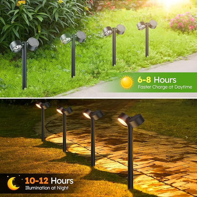 5W SOLAR TWIN HEAD ADJUSTABLE BOLLARD LIGHT