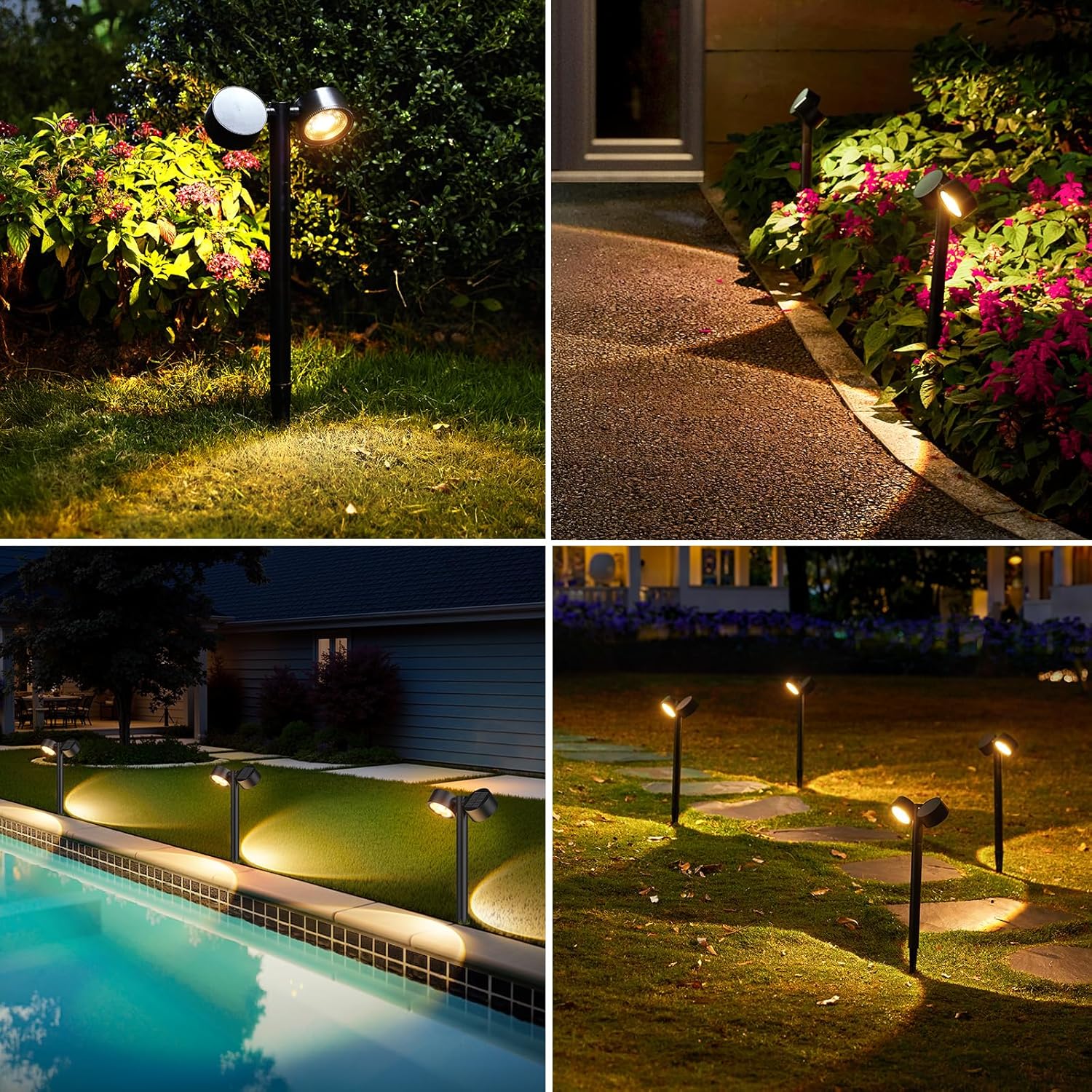 5W SOLAR TWIN HEAD ADJUSTABLE BOLLARD LIGHT