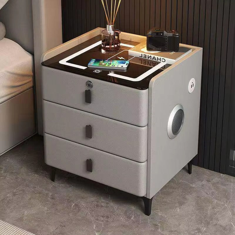 MULTIFUNCTION SIDE TABLE WITH WIRELESS CHARGING /SPEAKER AND FINGERPRINT LOCK