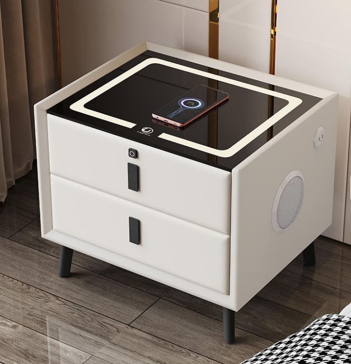 MULTIFUNCTION SIDE TABLE WITH WIRELESS CHARGING /SPEAKER AND FINGERPRINT LOCK