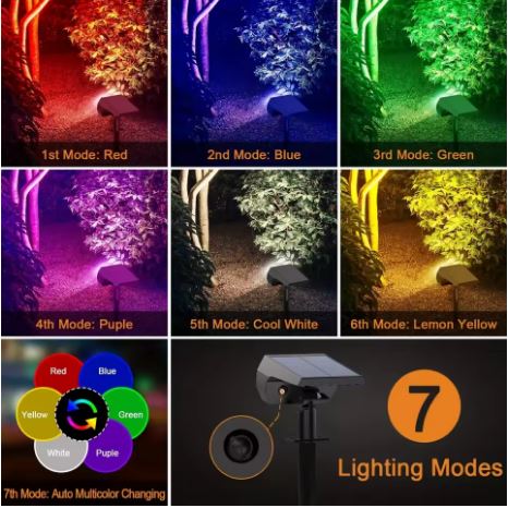 7W RGB SOLAR SPIKE LIGHT