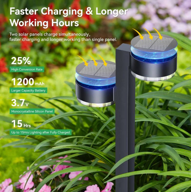 5W SOLAR TWIN HEAD BOLLARD LIGHT