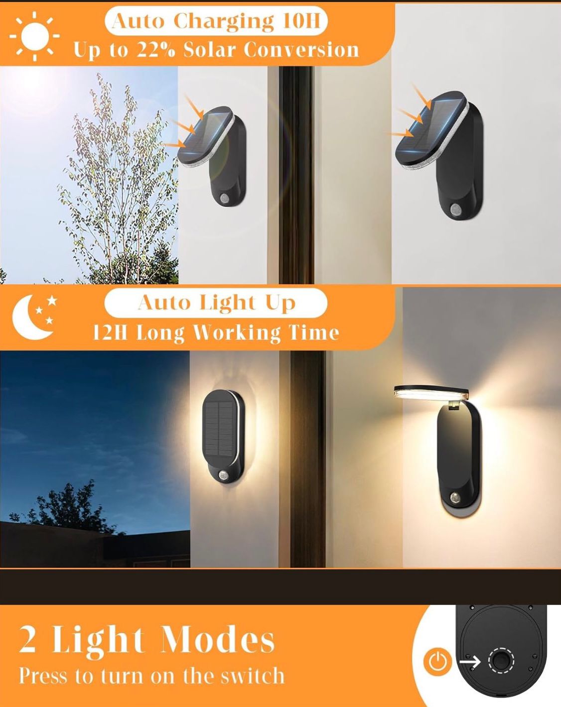 10W FOLDABLE SOLAR WALL LIGHT FL-FWL-604