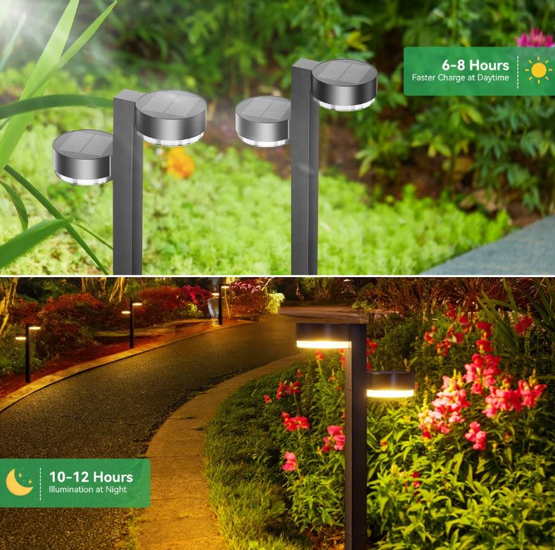 5W SOLAR TWIN HEAD BOLLARD LIGHT