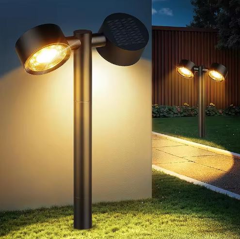 5W SOLAR TWIN HEAD ADJUSTABLE BOLLARD LIGHT