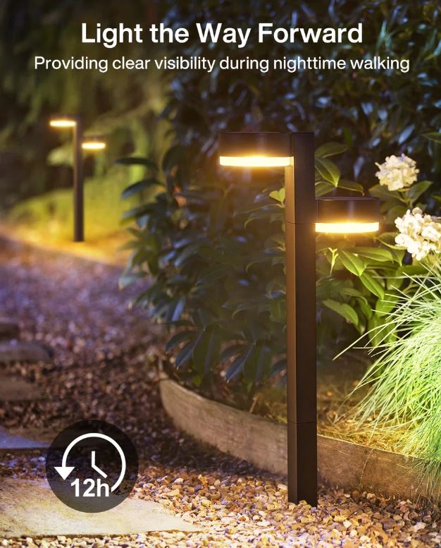 5W SOLAR TWIN HEAD BOLLARD LIGHT