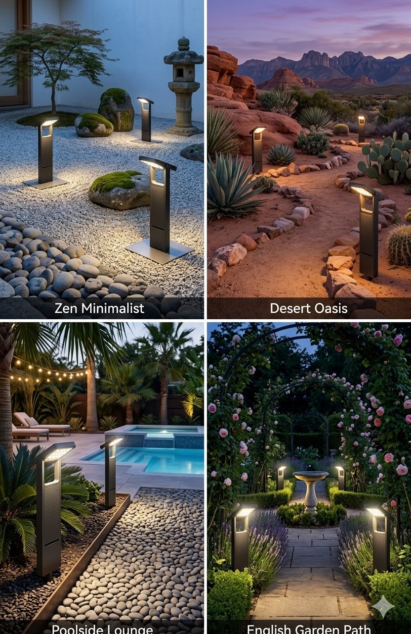 10W ADJUSTABLE SOLAR BOLLARD LIGHT FL-AB-452